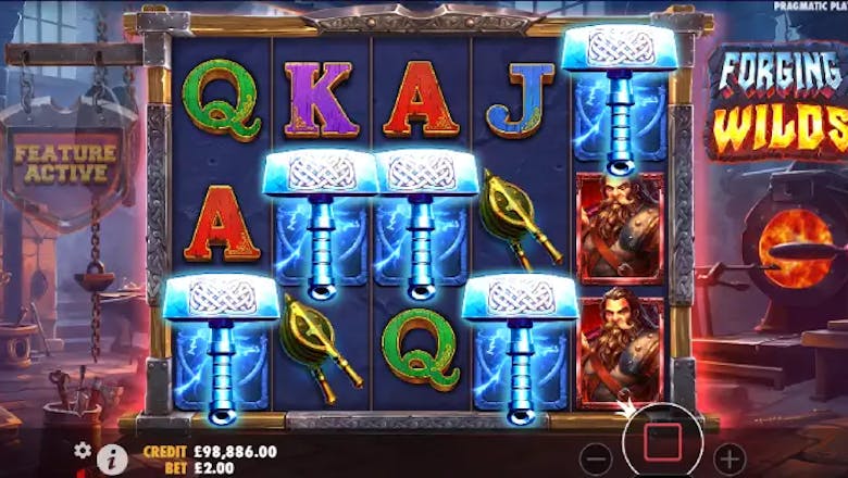 forging wilds slot freegame trigger