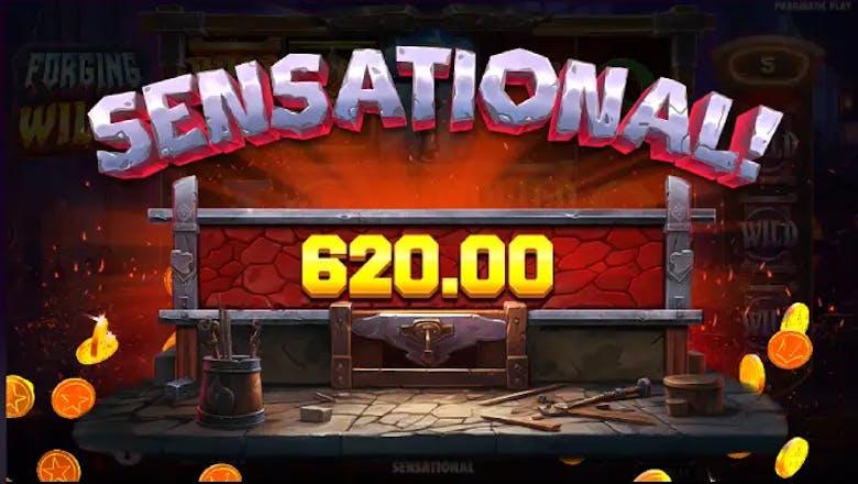 forging wilds online slot sensational win