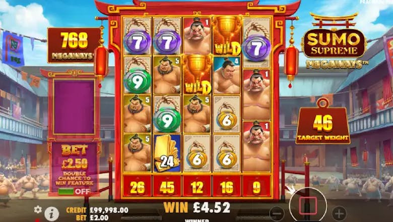 sumo supreme megaways slot basegame