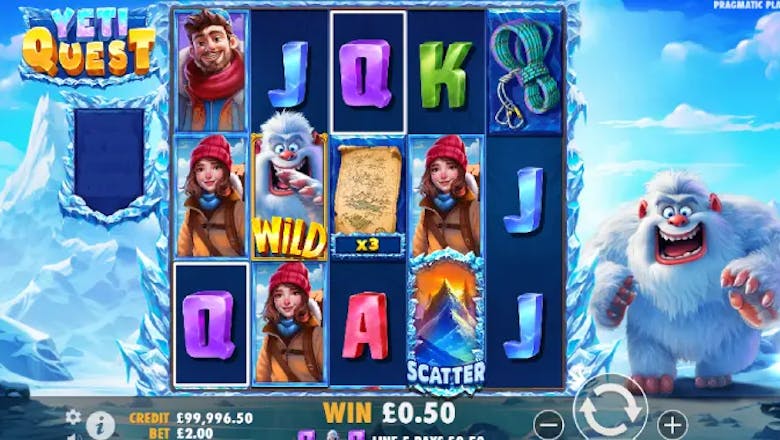 yeti quest online slot basegame win