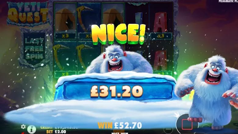 yeti quest slot freespins nice win