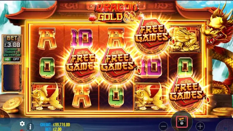 dragon gold 88 freespins trigger