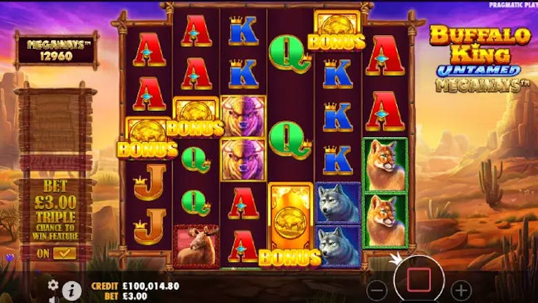 buffalo king untamed megaways freespins trigger