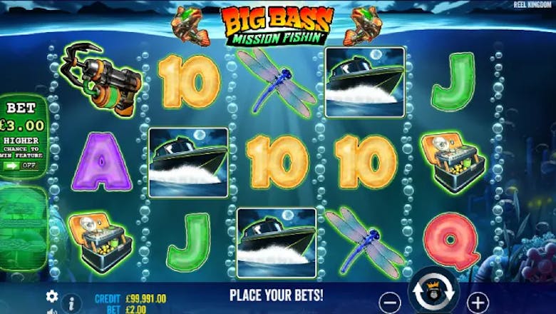 big bass mission fishin slot basegame
