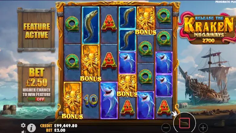 release the kraken megaways freespins trigger