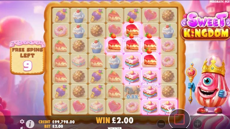 sweet kingdom freespins win screenshot