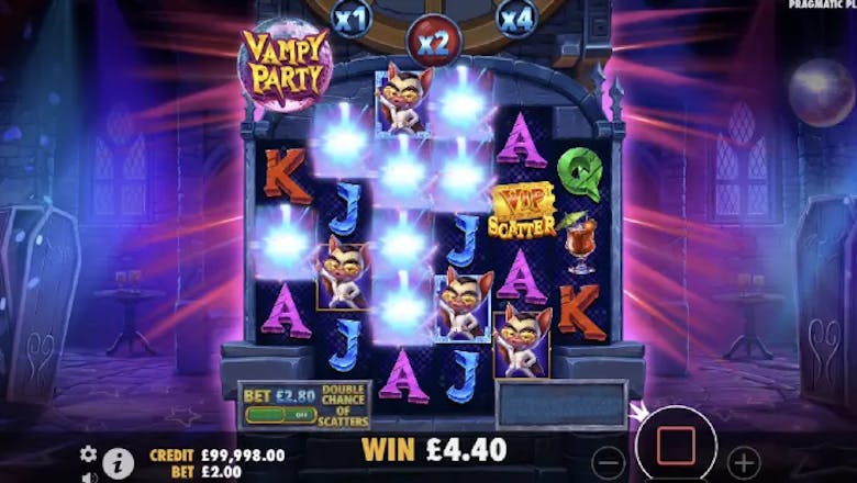 vampy party slot basegame win