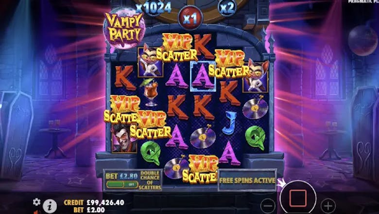 vampy party freespins trigger