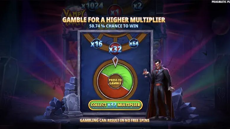 vampy party freespins multiplier gamble