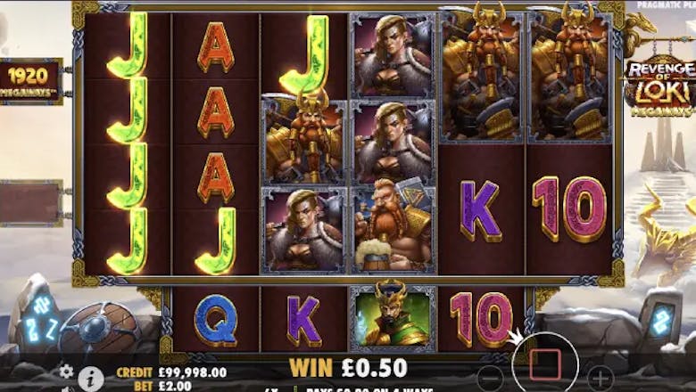 revenge of loki megaways basegame win