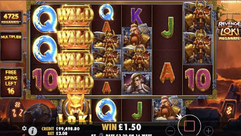 revenge of loki megaways freespins win