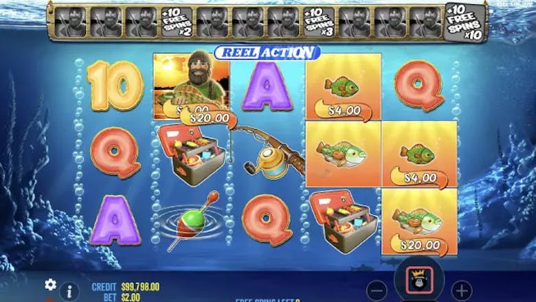 big bass bonanza reel action freespins win