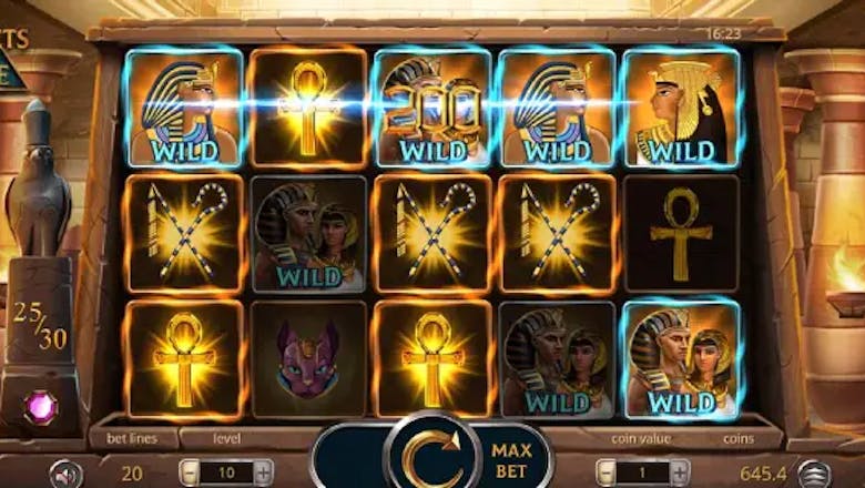 secrets of the nile slot basegame