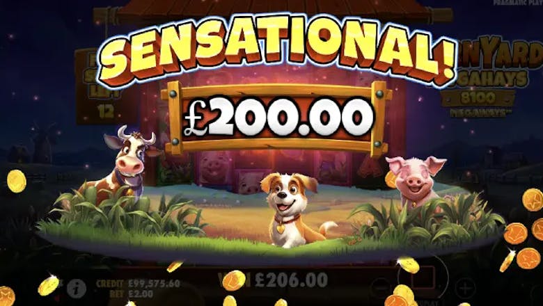 barnyard megahays megaways sensational win