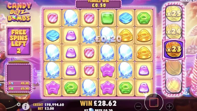 candy blitz bombs freespins round