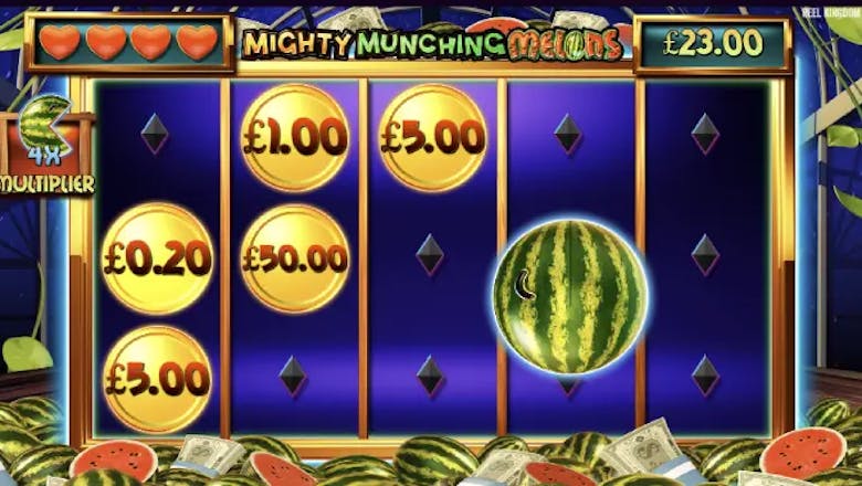 mighty munching melons freespins round win