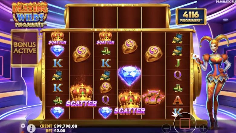 blazing wilds megaways freespins trigger