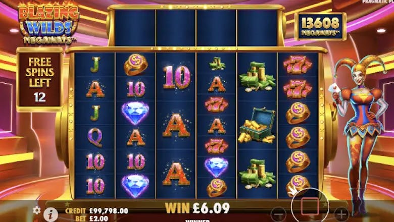 blazing wilds megaways freespins win