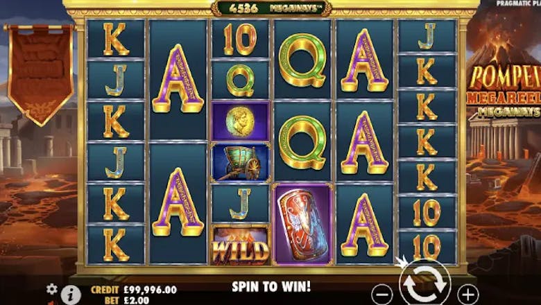 pompeii megareels megaways slot basegame