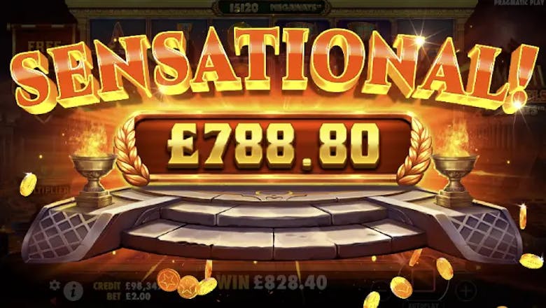 pompeii megareels megaways slot sensational win