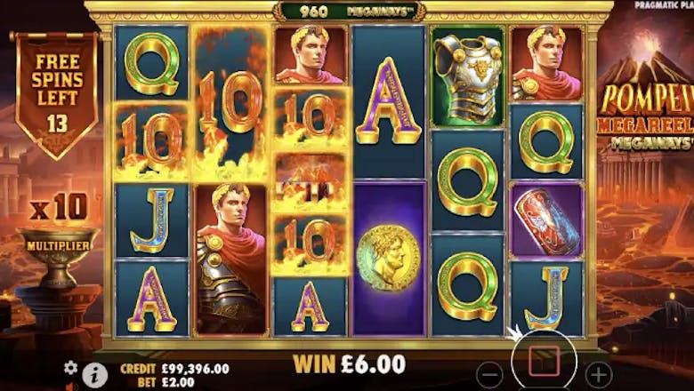 pompeii megareels megaways online slot freespins game