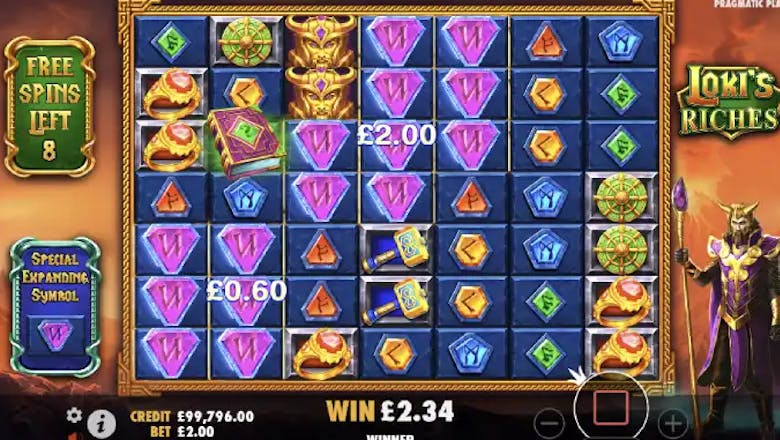 lokis riches freespins game win