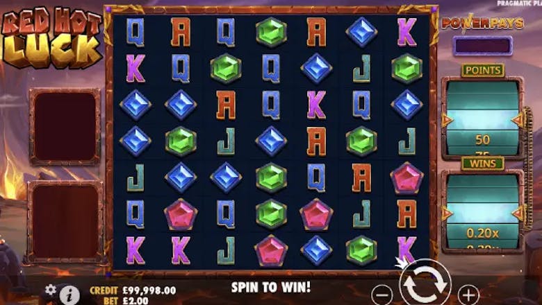 red hot luck slot basegame