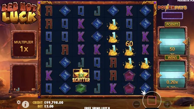 red hot luck slot freespins round