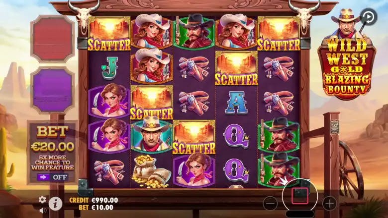 Wild West Gold Blazing Bounty Scatters