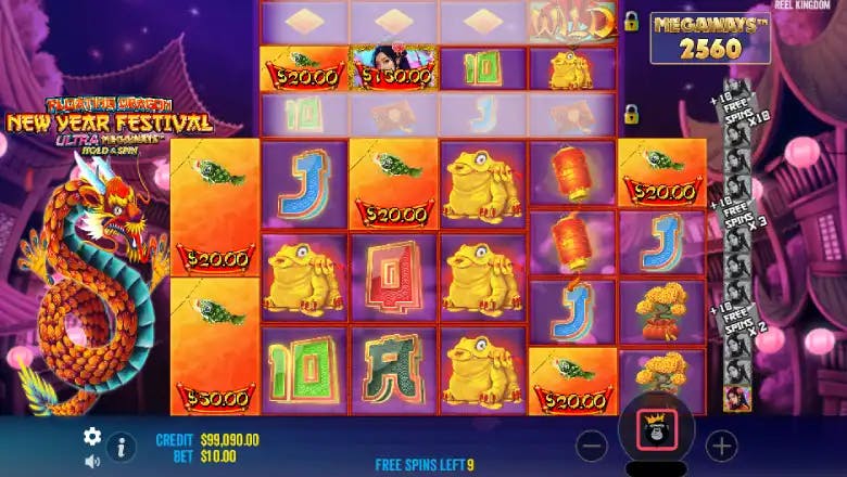 Floating Dragon New Year Festival Ultra Megaways Hold & Spin Free Spins