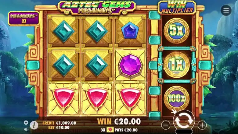 Aztec Gems Megaways Gameplay