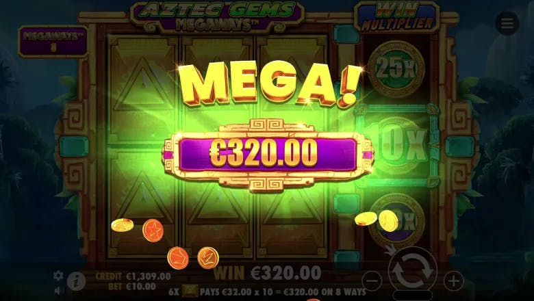 Aztec Gems Megaways Mega Win