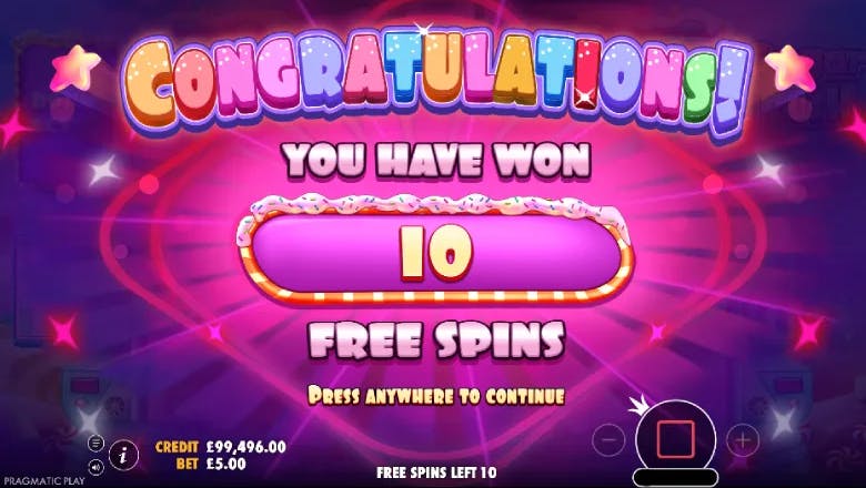 Sugar Rush Free Spins