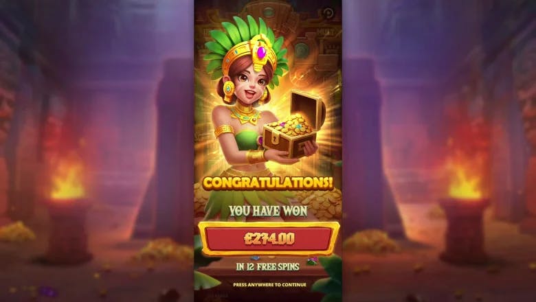 Fortune of Aztec Bonus Round Win