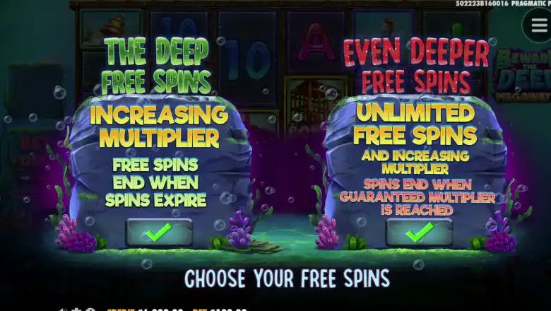 Beware The Deep Megaways Free Spins Options