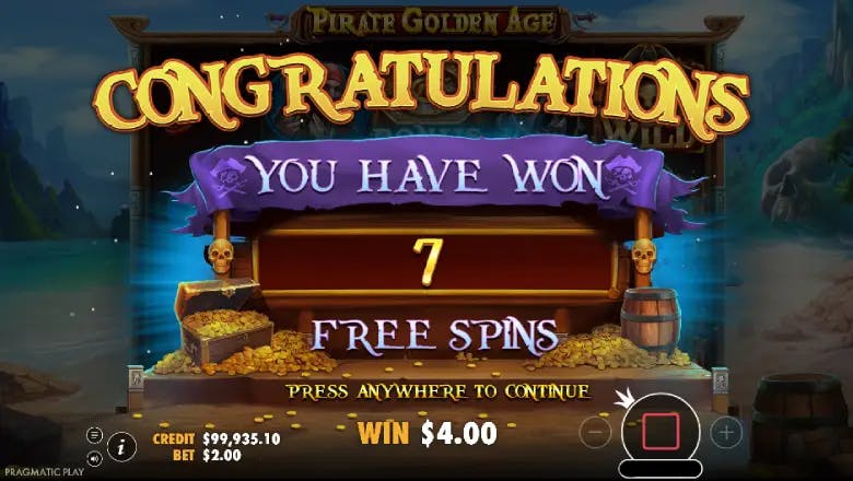 Pirate Golden Age Free Spins