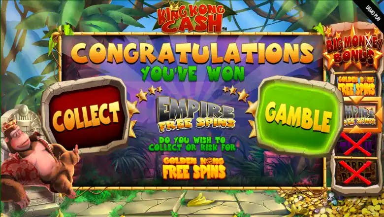 King Kong Cash Gamble Feature