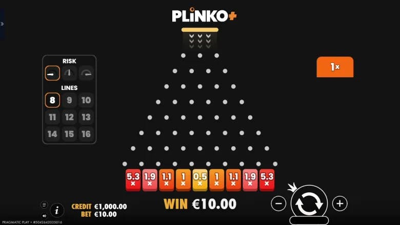 Plinko+ Low Risk Gameplay