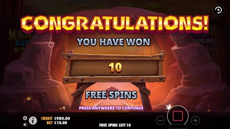 Majestic Express Gold Run Free Spins