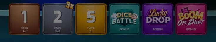 Dice City Betting options
