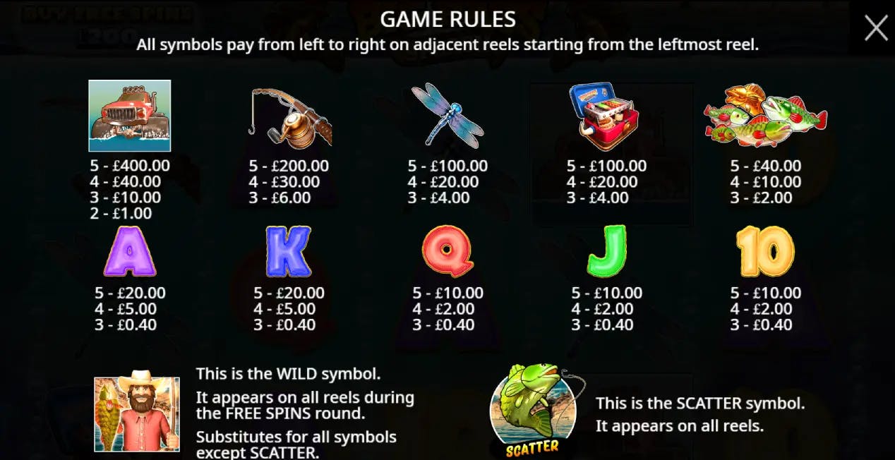 big bass splash paytable