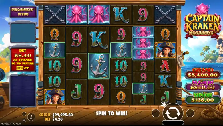 Captain Kraken Megaways Gameplay