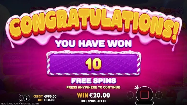 Sweet Rush Bonanza Free Spins