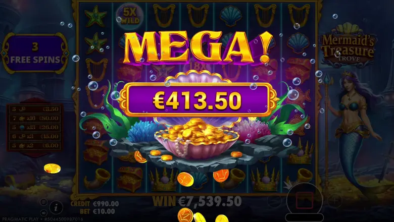 Mermaid's Treasure Trove Mega Win