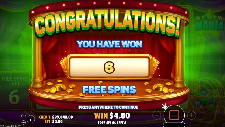 Bingo Mania Free Spins