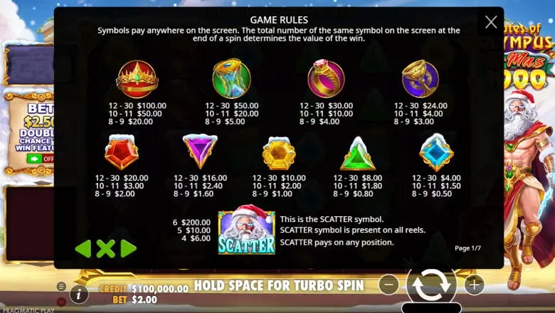 Gates of Olympus Xmas 1000 Symbols