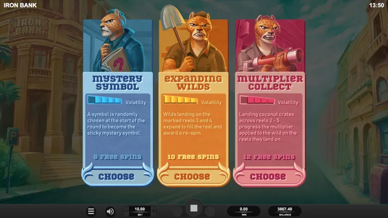 Iron Bank Free Spins selection