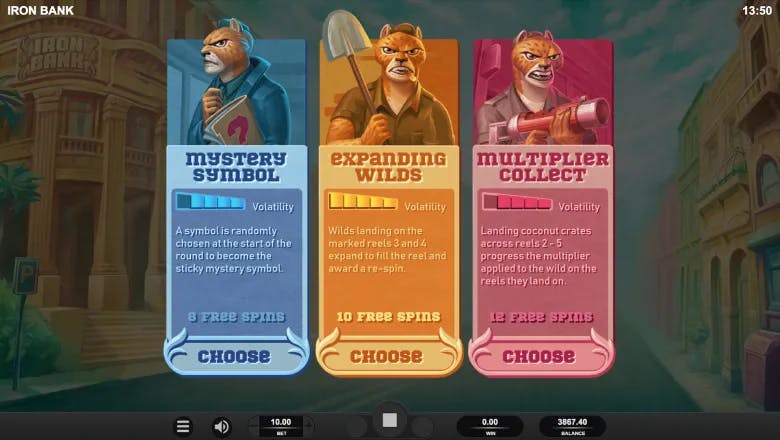 Iron Bank Free Spins selection