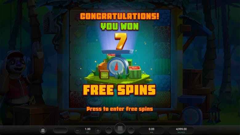 Sloth Tumble free spins