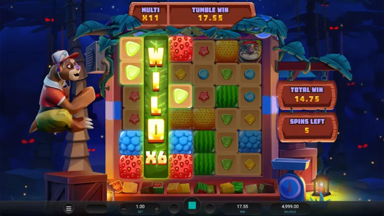 Sloth Tumble Free Spins wilds